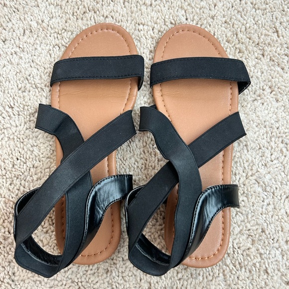 Black Strappy Sandals - Picture 1 of 5